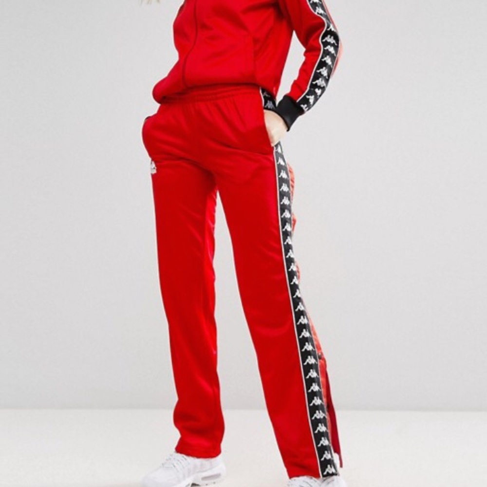 Kappa red track pants